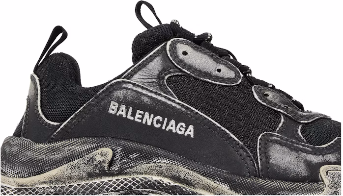Balenciaga 巴黎世家 Triple S 色澤褪去 刻意皮舊 厚底潮流復古爸鞋 黑灰 Order Balenciaga 巴黎世家 Triple S 色澤褪去 刻意皮舊 厚底潮流復古爸鞋 黑灰
