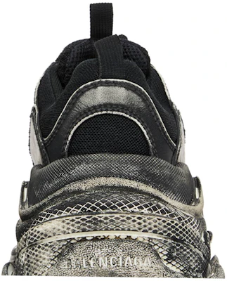 Balenciaga 巴黎世家 Triple S 色澤褪去 刻意皮舊 厚底潮流復古爸鞋 黑灰 Sizing Balenciaga 巴黎世家 Triple S 色澤褪去 刻意皮舊 厚底潮流復古爸鞋 黑灰