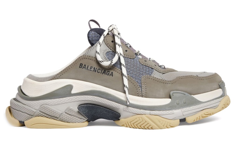 Order 巴黎世家Triple S拖鞋'灰蓝双层泡沫和网布' 755687W3SM11259