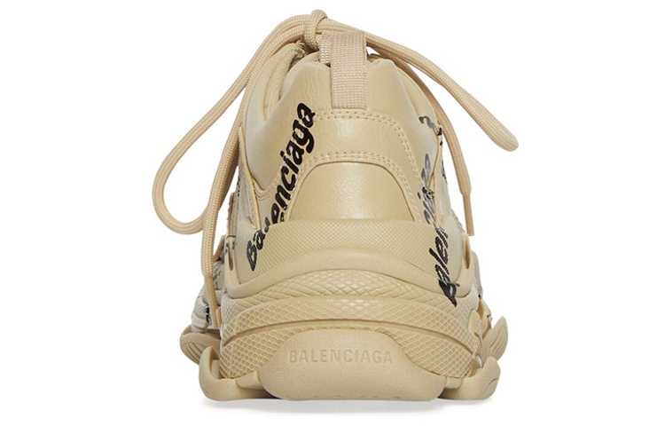 Shop 巴倫西亚卡 Triple S 系帶 低幫 老爹鞋 米黑