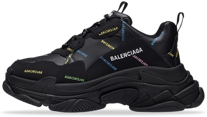 巴黎世家 Triple S 運動鞋 '全覆蓋標誌 - 黑色多色款' 536737-W2FA8-1083 Buy 巴黎世家 Triple S 運動鞋 '全覆蓋標誌 - 黑色多色款' 536737-W2FA8-1083