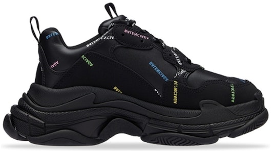 巴黎世家 Triple S 運動鞋 '全覆蓋標誌 - 黑色多色款' 536737-W2FA8-1083 Order 巴黎世家 Triple S 運動鞋 '全覆蓋標誌 - 黑色多色款' 536737-W2FA8-1083