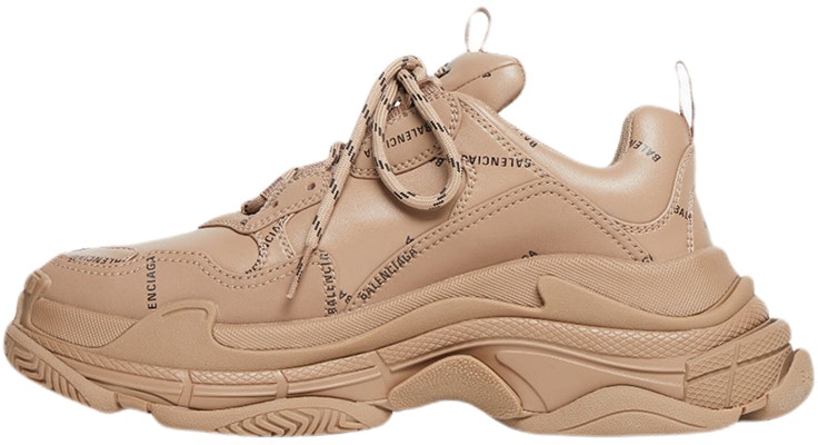 balenciaga-triple-s-sneaker-allover-logo-dark-beige