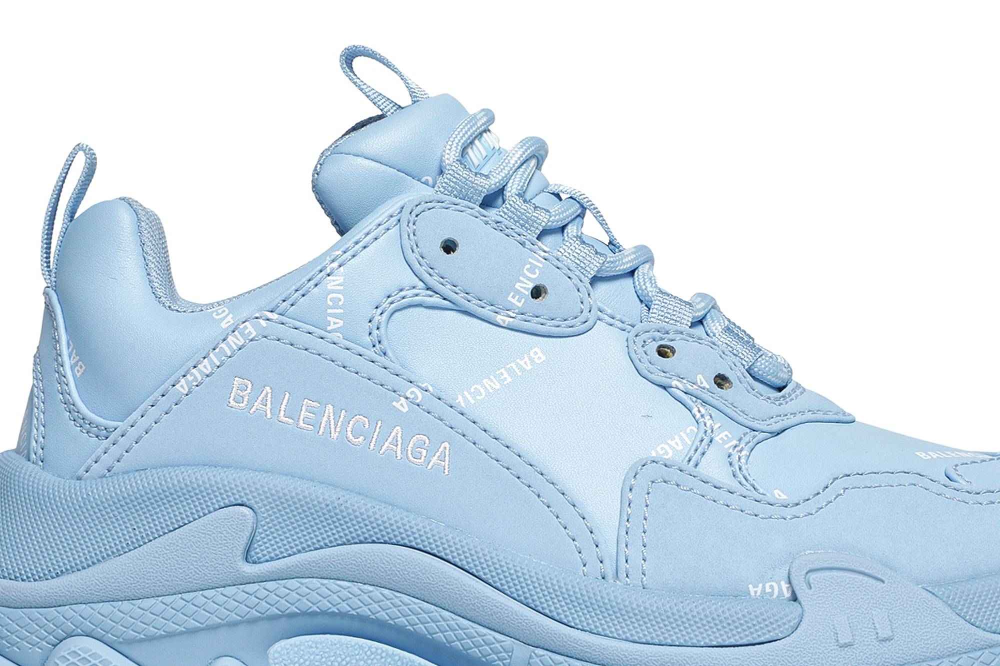 Order （女性）巴黎世家 Triple S 球鞋 '全標誌 - 淺藍色' 524039-W2FA1-4090