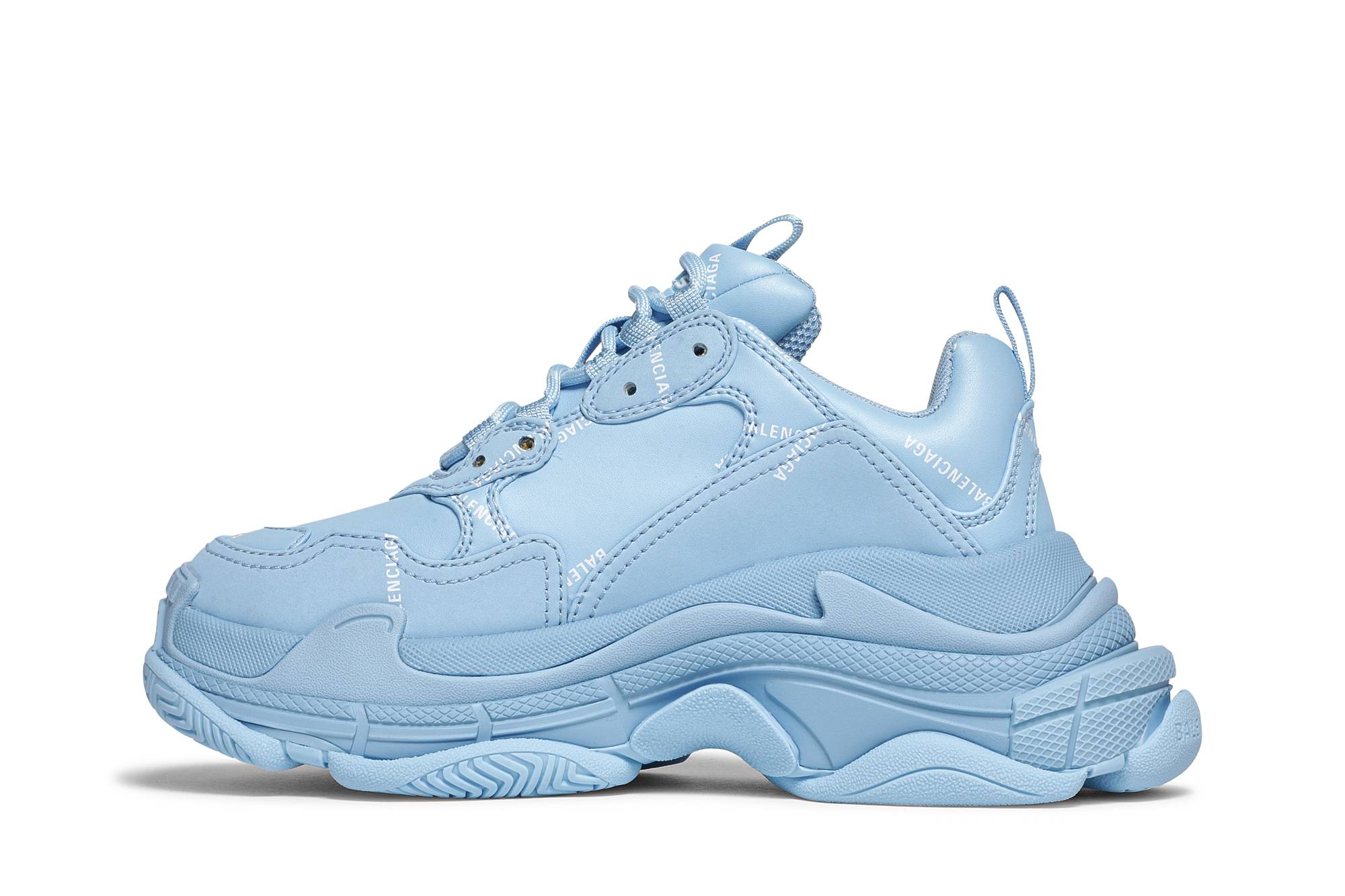 Lookbook （女性）巴黎世家 Triple S 球鞋 '全標誌 - 淺藍色' 524039-W2FA1-4090