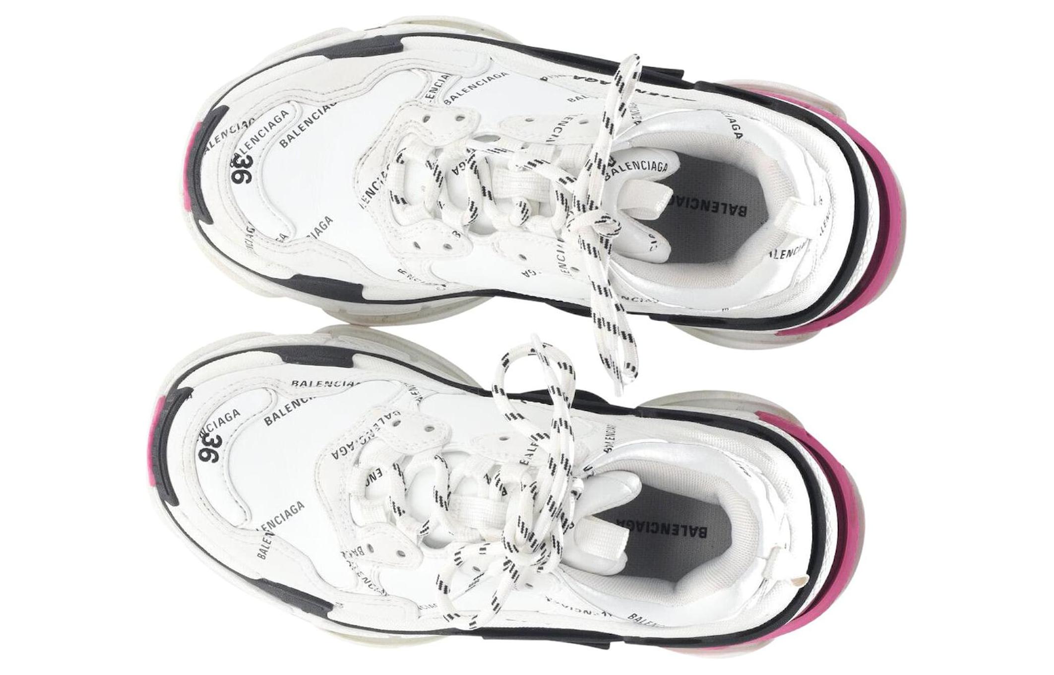 Balenciaga Triple S Sneaker 'Allover Logo - White Pink' 圖 2