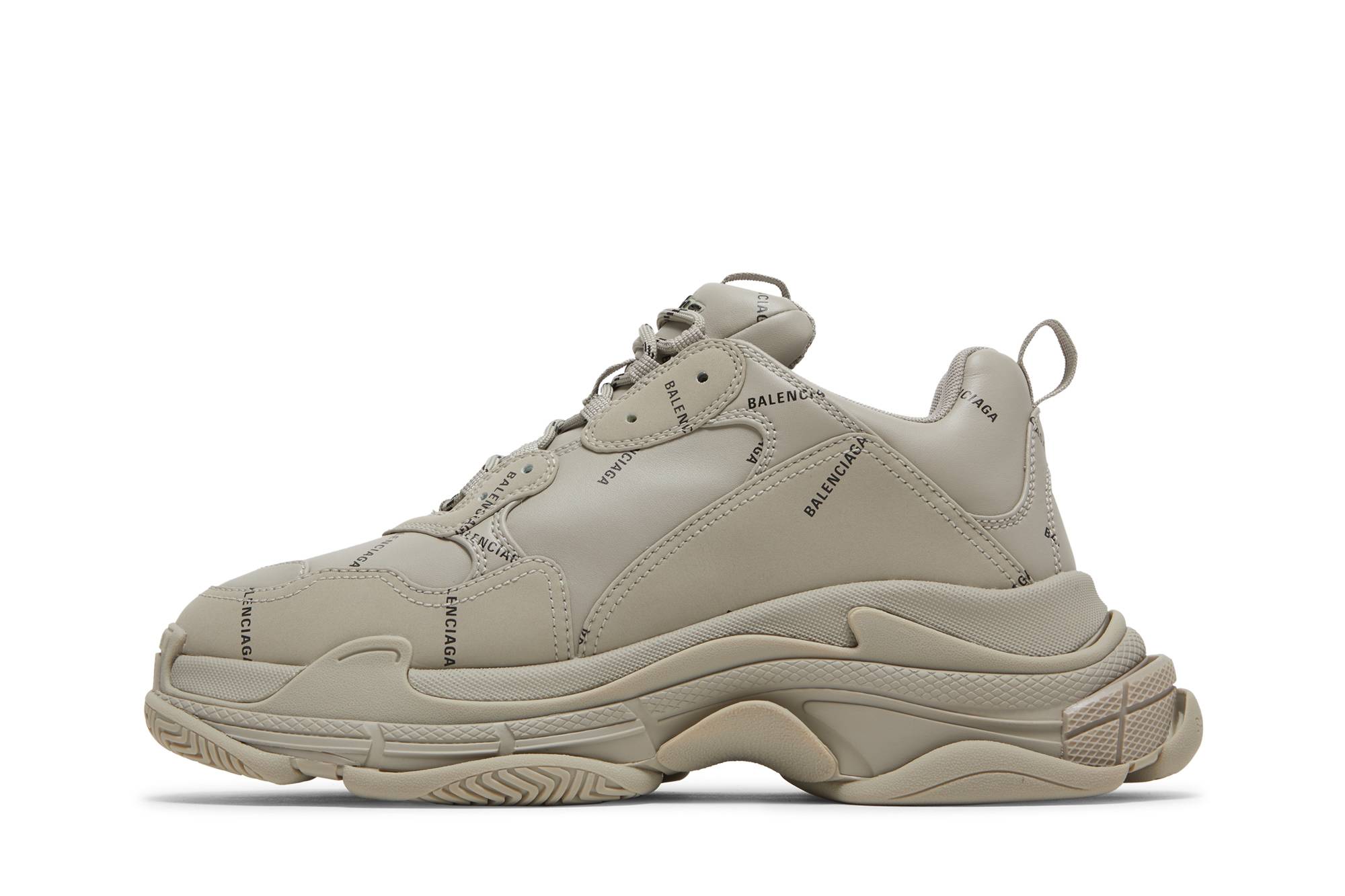 Balenciaga Triple S Sneaker 'Allover Logo - Beige' 圖 3
