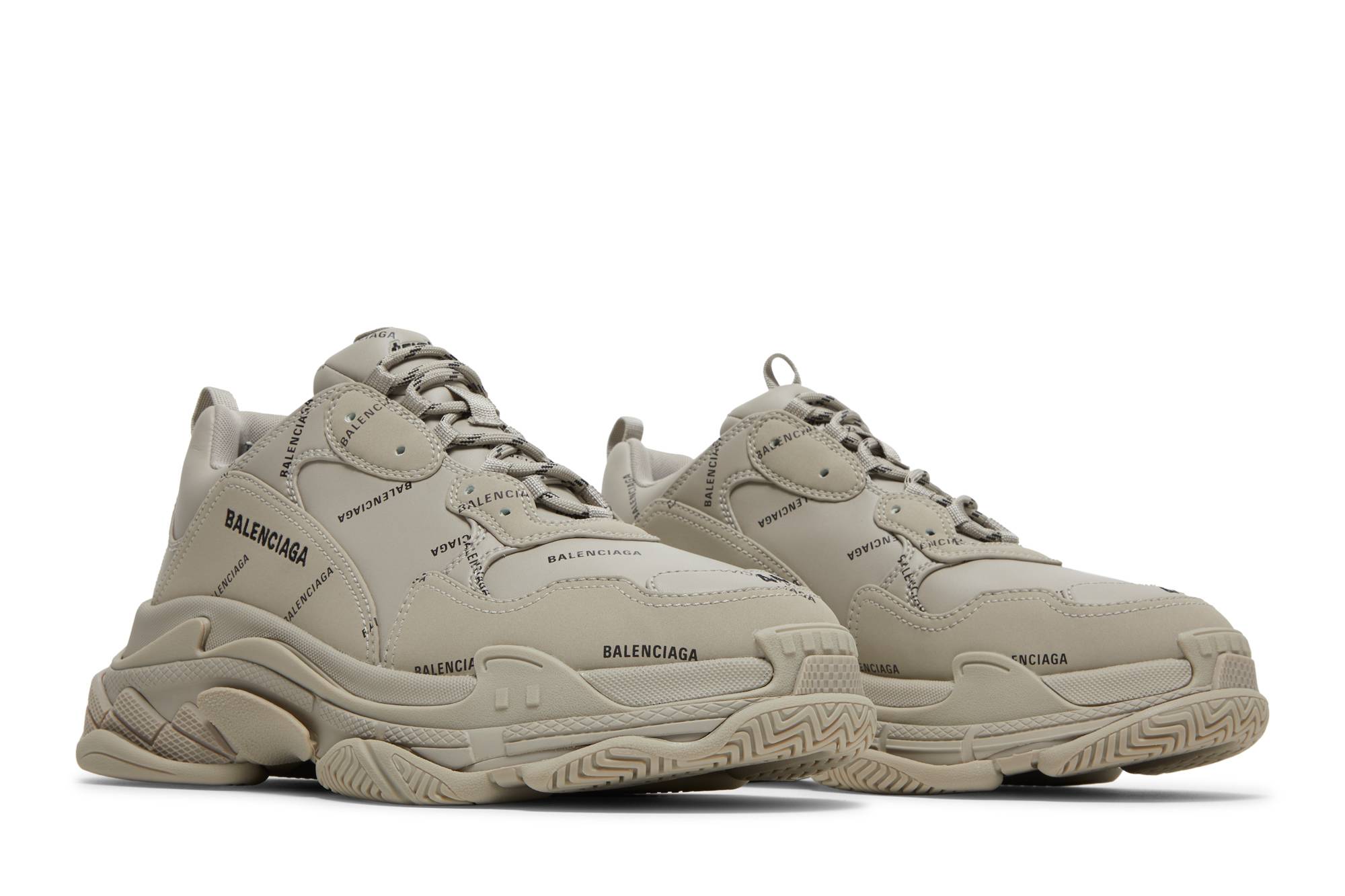 Balenciaga Triple S Sneaker 'Allover Logo - Beige' 圖 8