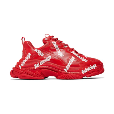 Balenciaga Triple S Sneaker 'Allover Logo - Tomato Red'