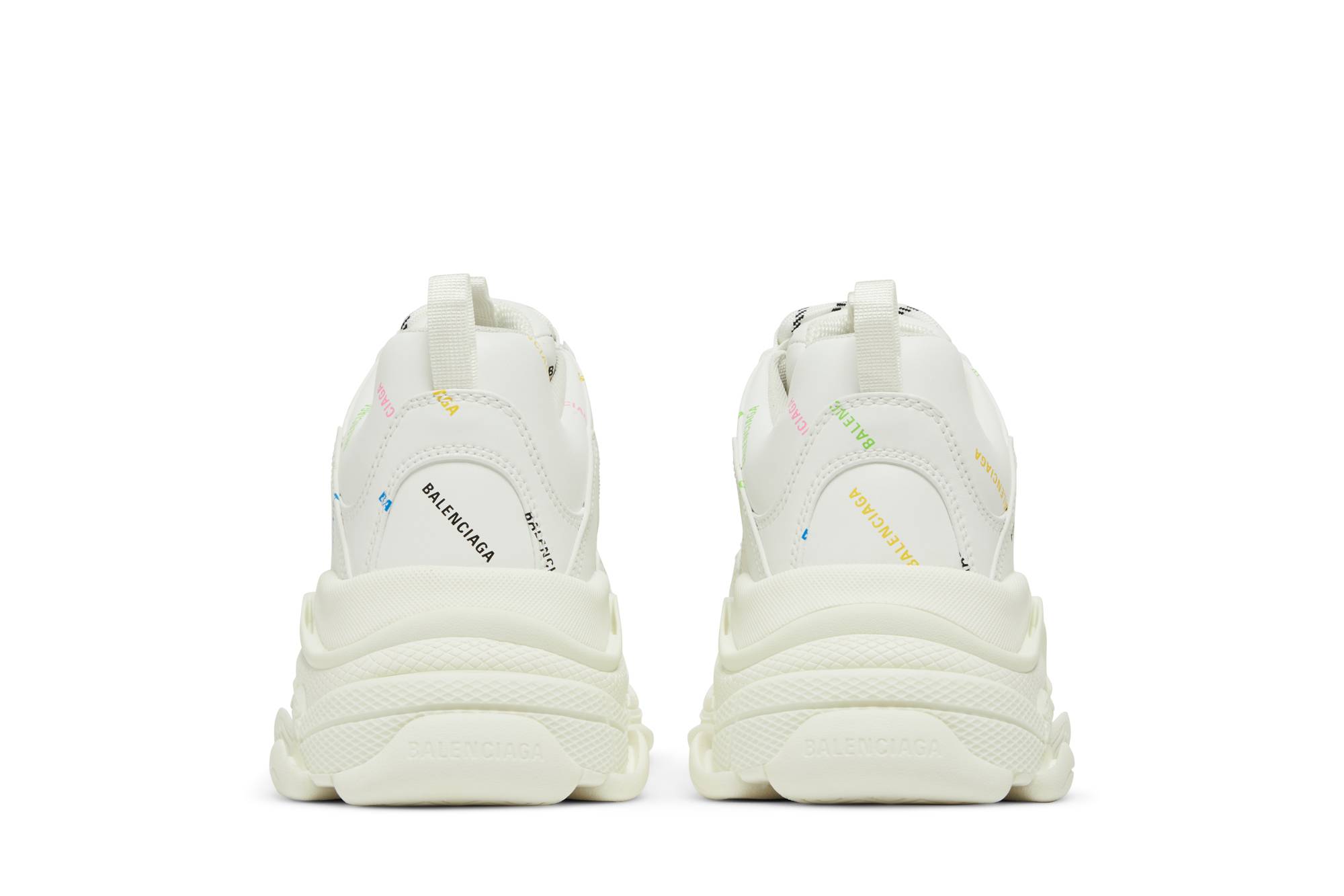 Details for Balenciaga Triple S Sneaker 'Allover Logo - Putih Multi' 536737W2FA89083