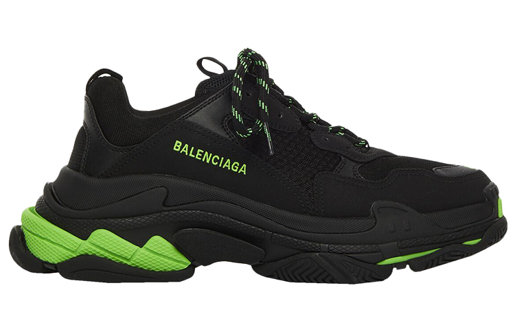 Balenciaga Triple S Sneaker 'Black Flou Green' 圖 2