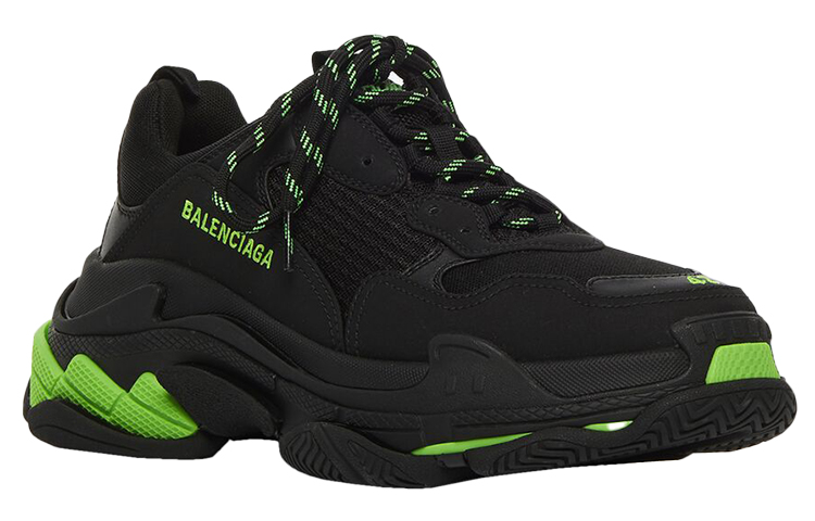 Lookbook Balenciaga Triple S Sneaker ''Zwart Fluo Groen'' 536737-W3BK1-1035