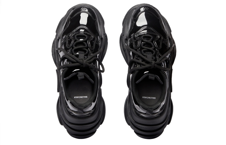 Shop Balenciaga Triple S Zapatillas 'Negro Charol' 734954-W2PAA-1000