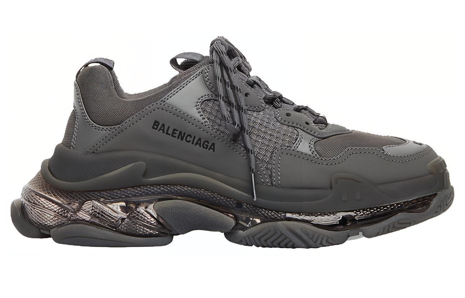 Order 발렌시아가 트리플 S 스니커즈 '다크 그레이' (투명솔) 541624W2GA11801