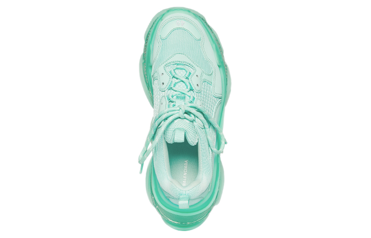 Shop 巴黎世家Triple S运动鞋“透明鞋底-薄荷绿” 541624-W2GA1-4500