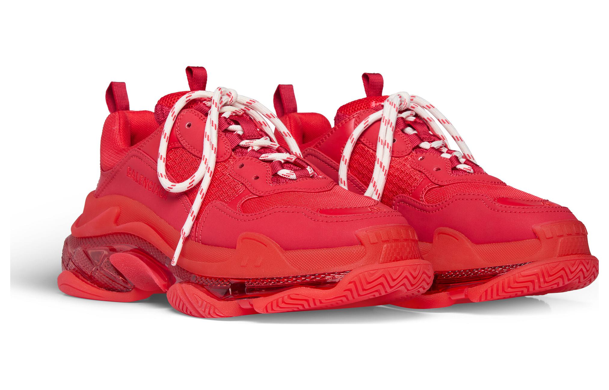 Lookbook バレンシアガ Triple S クリアソール 赤白レース 541624W2FF36060