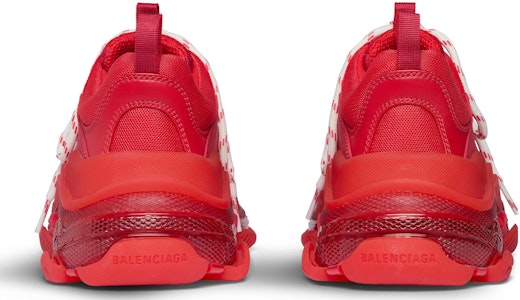 Balenciaga Triple S Sepatu 'Sol Transparan - Tali Merah Putih' 541624W2FF36060 Shop Balenciaga Triple S Sepatu 'Sol Transparan - Tali Merah Putih' 541624W2FF36060