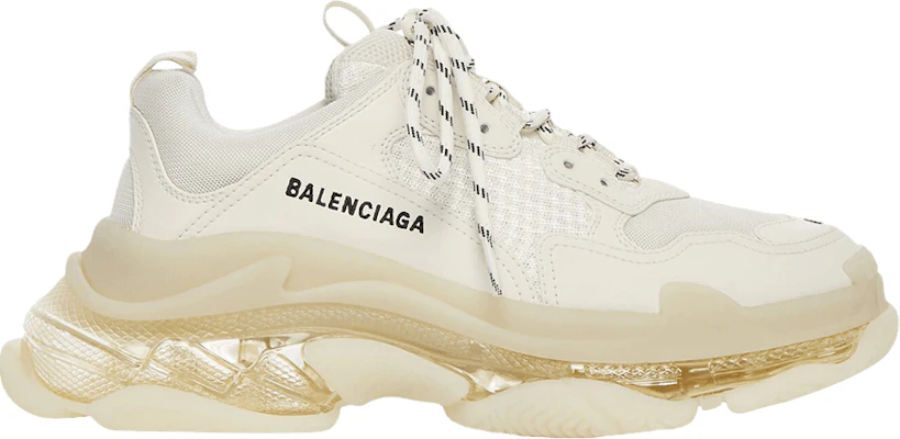 Balenciaga巴黎世家 Triple S Clear Sole 時尚 耐磨 低筒 老爹鞋 男款 米色 Buy Balenciaga巴黎世家 Triple S Clear Sole 時尚 耐磨 低筒 老爹鞋 男款 米色
