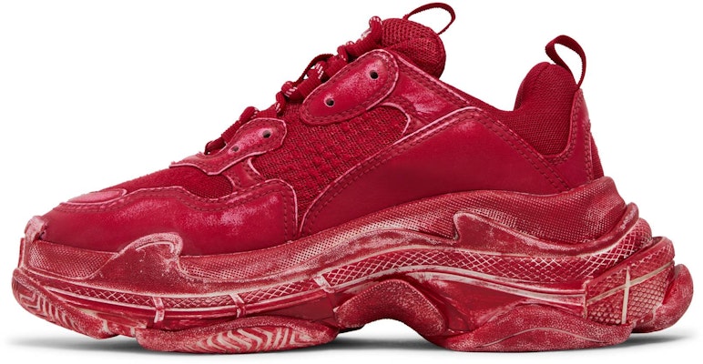 (W) Balenciaga Triple S Sneaker 'Merah Gelap' 524039-W3CN3-6000 Lookbook (W) Balenciaga Triple S Sneaker 'Merah Gelap' 524039-W3CN3-6000