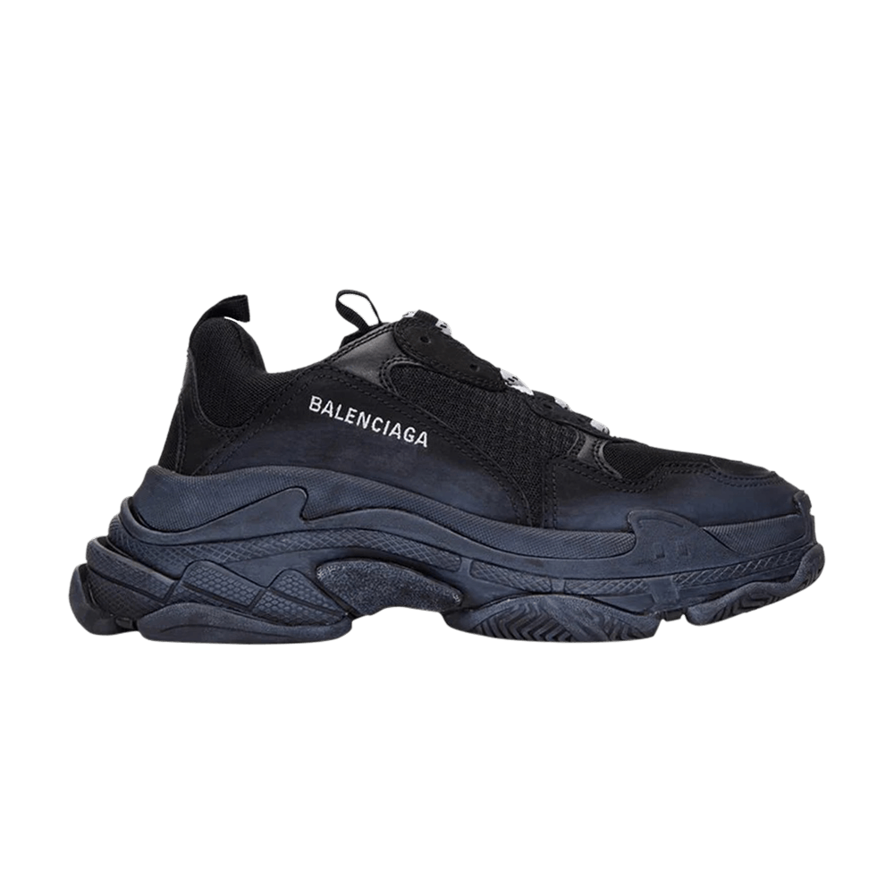 Buy 巴黎世家 Triple S 破舊黑色運動鞋 520160-W09O1-1000