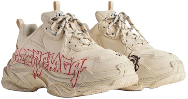 巴黎世家 Triple S 运动鞋 'DIY 金属 - 白红黑' 536737W2FAY9016 Lookbook 巴黎世家 Triple S 运动鞋 'DIY 金属 - 白红黑' 536737W2FAY9016