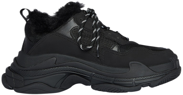 巴黎世家 Triple S 球鞋 '仿皮草 - 黑色' 668563-W3CQ5-1000 Order 巴黎世家 Triple S 球鞋 '仿皮草 - 黑色' 668563-W3CQ5-1000