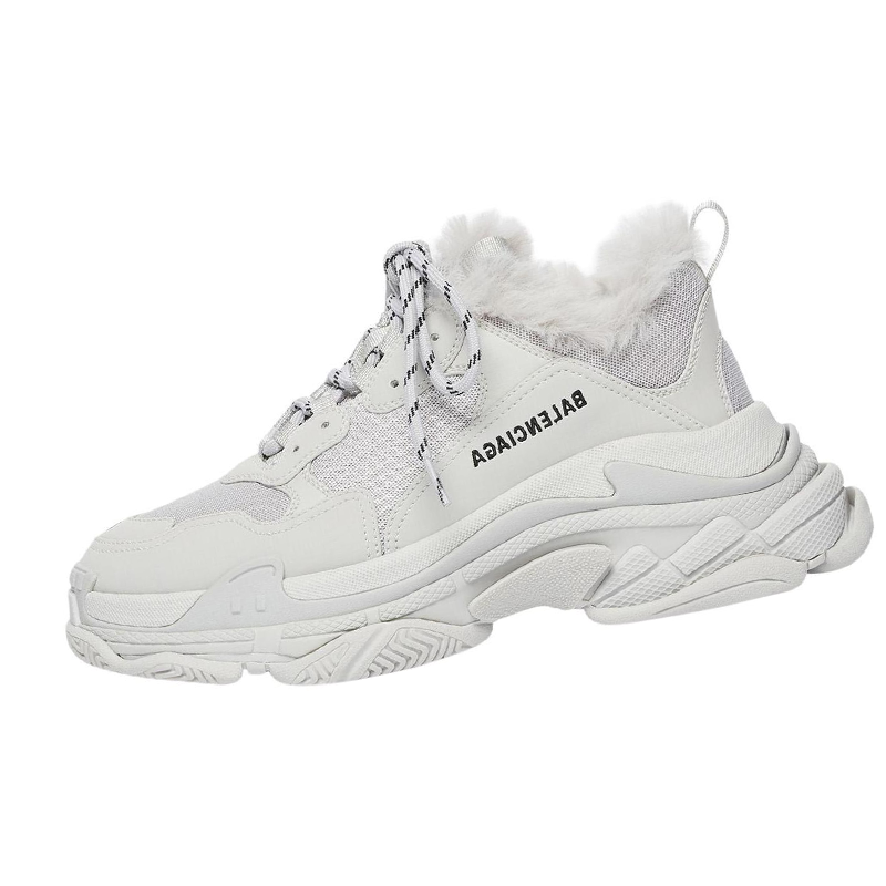 Order Balenciaga Triple S Sepatu 'Bulu Sintetis - Abu-Abu' 668563W3CQ51210