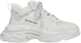Lookbook Balenciaga Triple S Sepatu 'Bulu Sintetis - Abu-Abu' 668563W3CQ51210