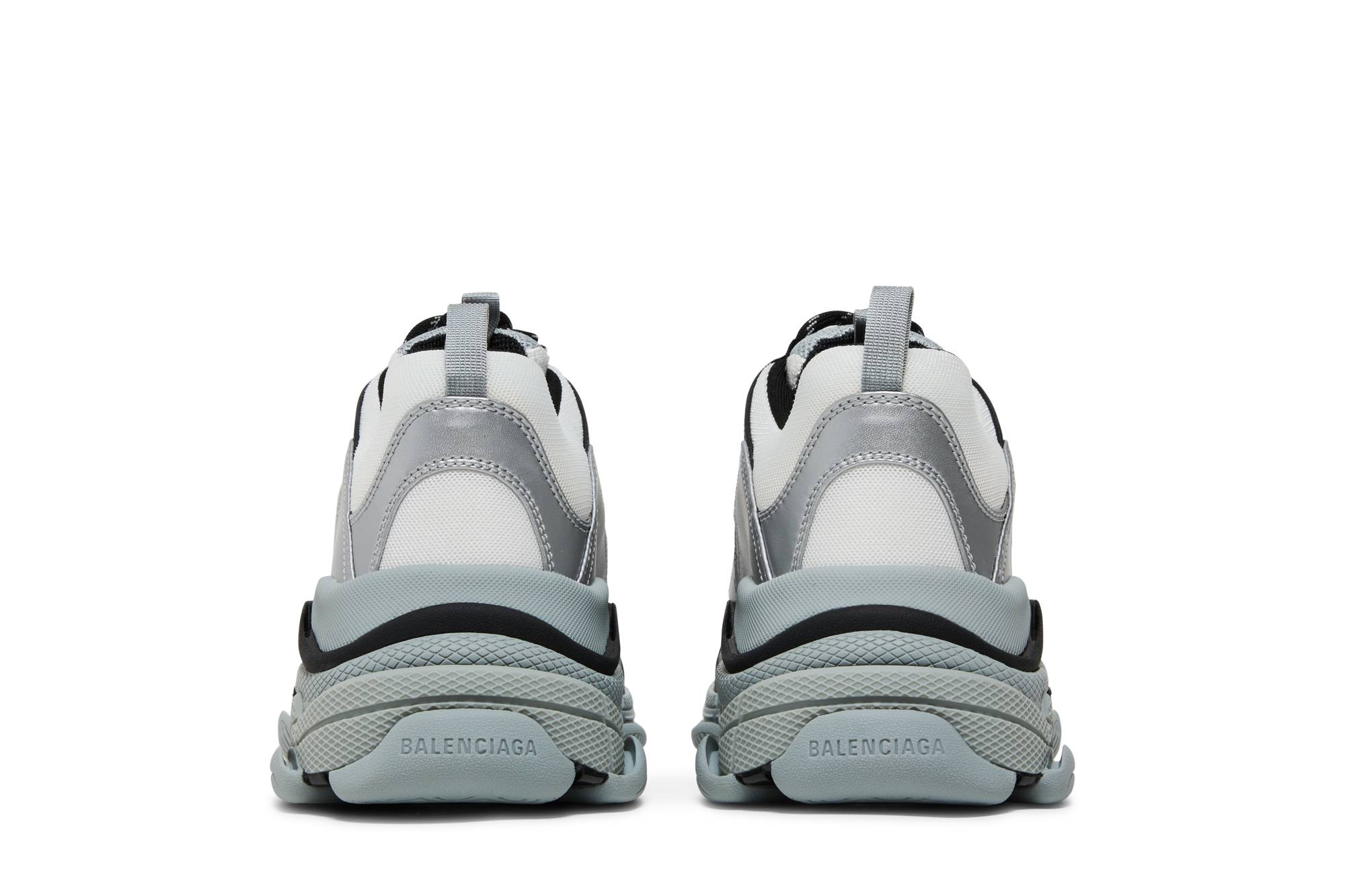 Details for 巴黎世家 Triple S 潮流百搭 低筒休閒老爹鞋 灰白銀