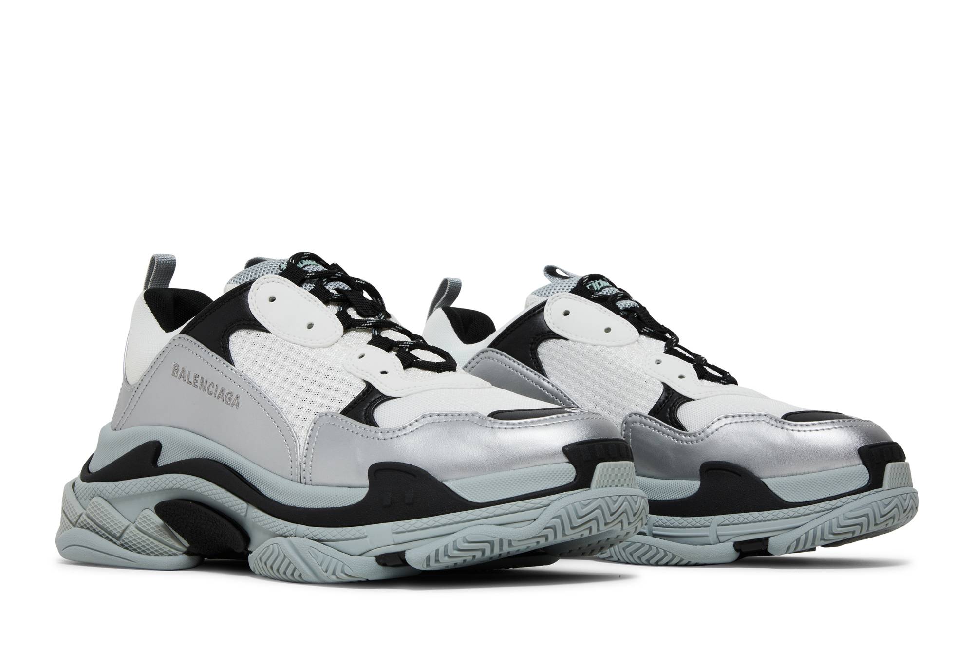 Cheap 巴黎世家 Triple S 潮流百搭 低筒休閒老爹鞋 灰白銀