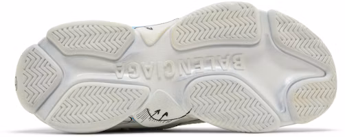 Shop Balenciaga巴黎世家 Triple S 系帶 時尚 低筒 老爸鞋 男款 白色 做舊版