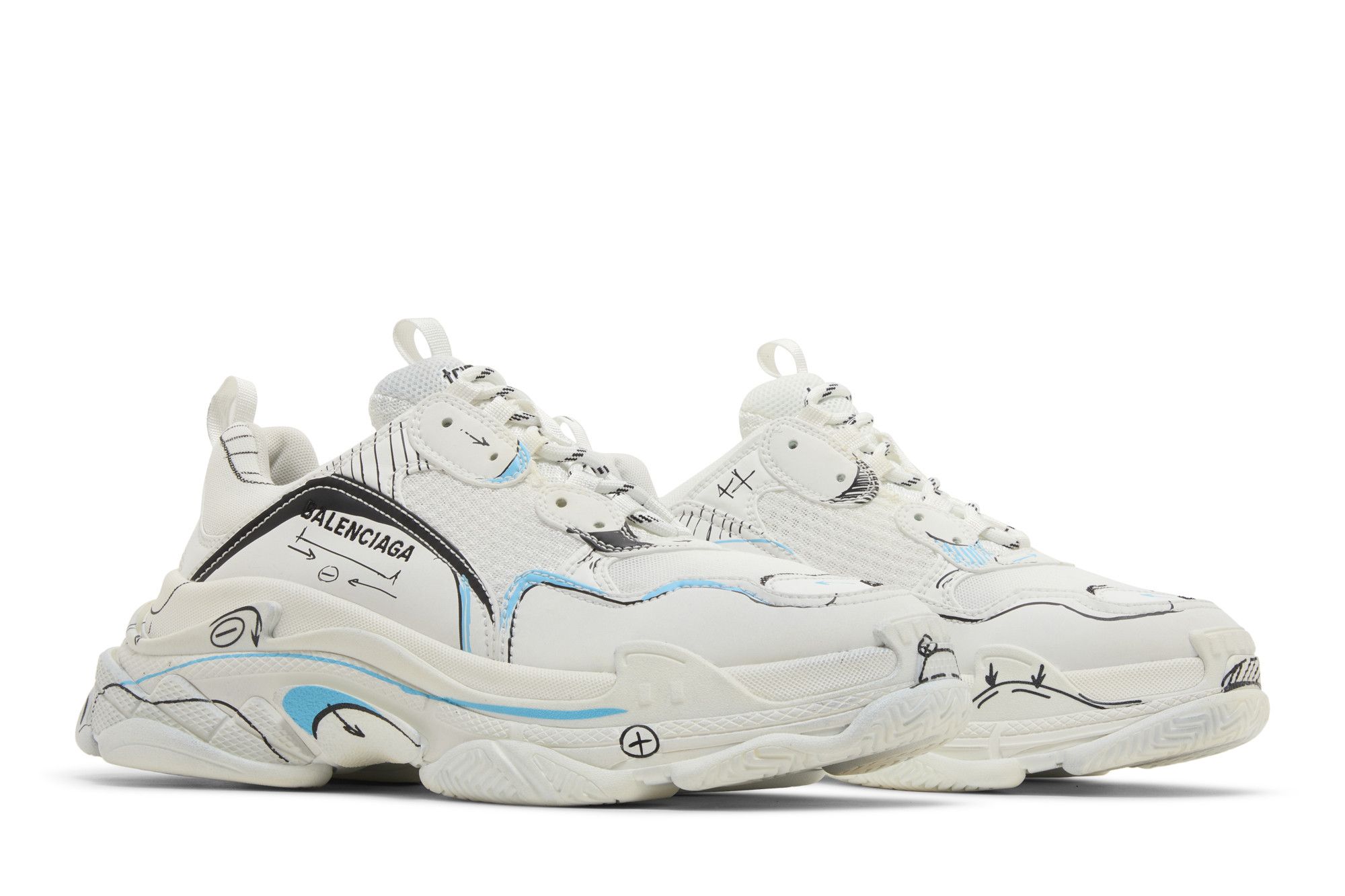 Cheap Balenciaga Triple S Sneaker ''Sketch - Weiß'' 536737-W3SRB-9014