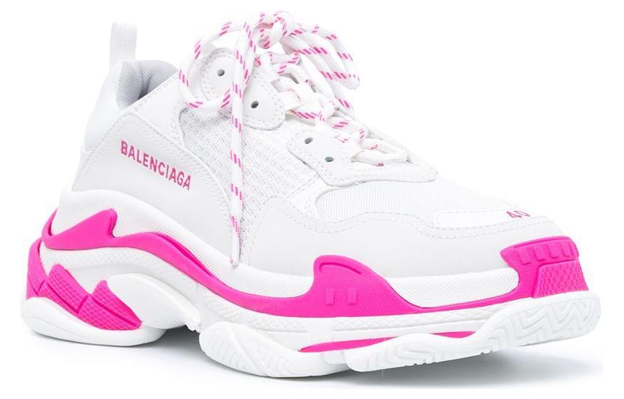 Lookbook 발렌시아가 트리플 S 스니커즈 '화이트 플루오 핑크' 536737W2CA35390