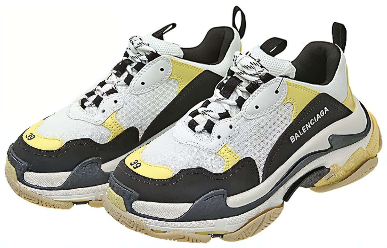Shop 巴黎世家 Triple S 運動鞋 '黃黑' 536737 W09OM 1023