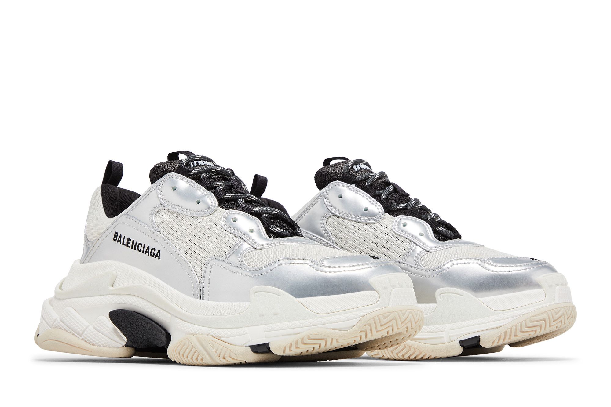 Cheap Balenciaga Triple S Sneaker 'Black White Silver' 536737W2FWM8191