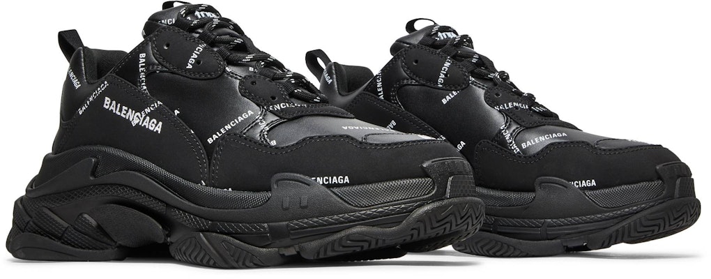Balenciaga Triple S Trainer 'Logo Hitam Seluruh' 536737 W2FA1 1090 Cheap Balenciaga Triple S Trainer 'Logo Hitam Seluruh' 536737 W2FA1 1090