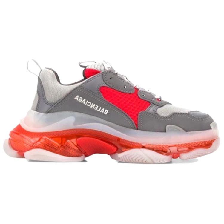 Shop 巴黎世家 Triple S 運動鞋 '透明底 - 灰紅' 541624 W09ON 1291