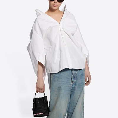 Balenciaga Twisted Swing Shirt 'White' Lookbook Balenciaga Twisted Swing Shirt 'White'