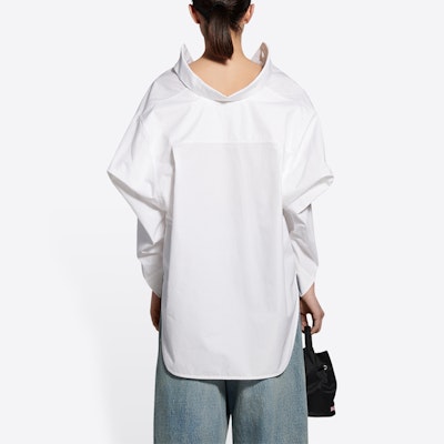 Balenciaga Twisted Swing Shirt 'White' Shop Balenciaga Twisted Swing Shirt 'White'
