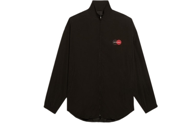 Balenciaga Uniform Tracksuit Nylon Jacket High Collar Black 622002TIO501000