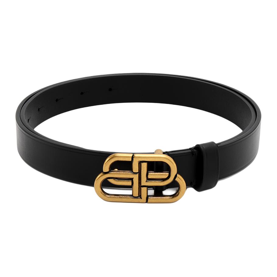 Balenciaga Unisex Black Calfskin Leather Belt 2.5cm 581690-18O1M-1000