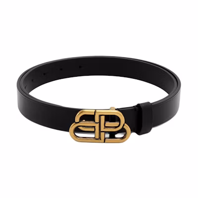 Balenciaga Unisex Black Calfskin Leather Belt 2.5cm 581690-18O1M-1000