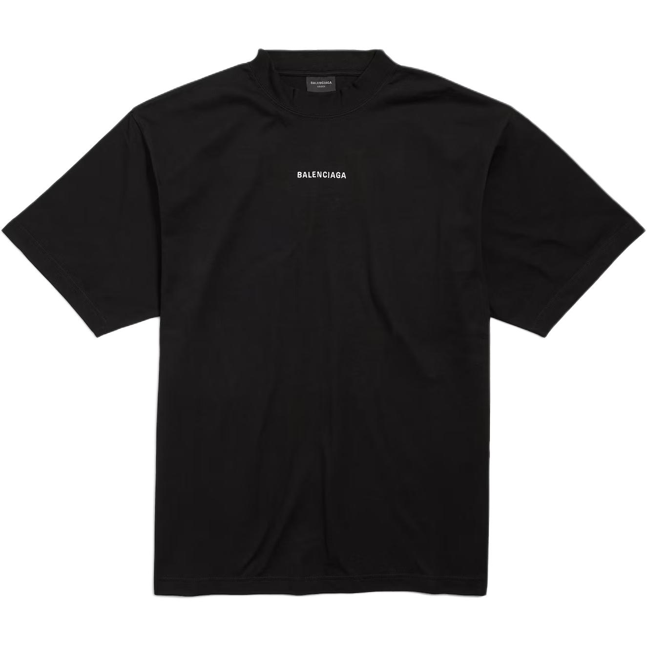 Balenciaga Unisex Black Crewneck Letter Print Regular Fit T-Shirt 764235TPVK11569