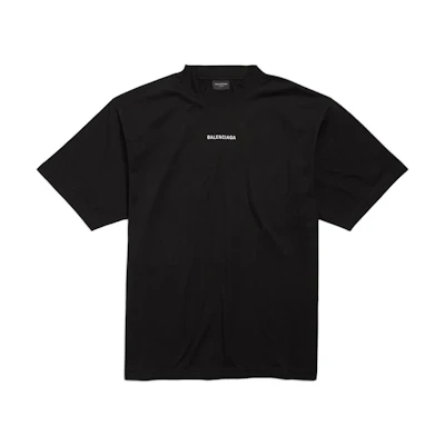 Balenciaga Unisex Black Crewneck Letter Print Regular Fit T-Shirt 764235TPVK11569