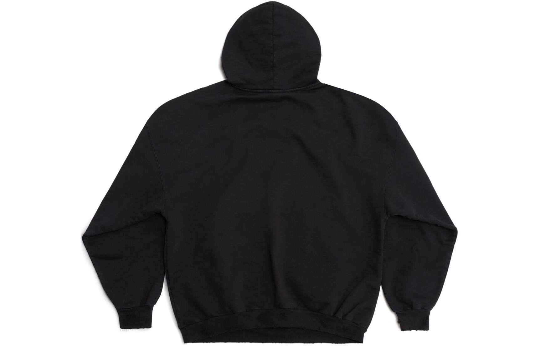 Lookbook Sudadera Balenciaga Unisex Negra con Letras, Diseño Oversize tipo Pullover. 739024TQVE51055