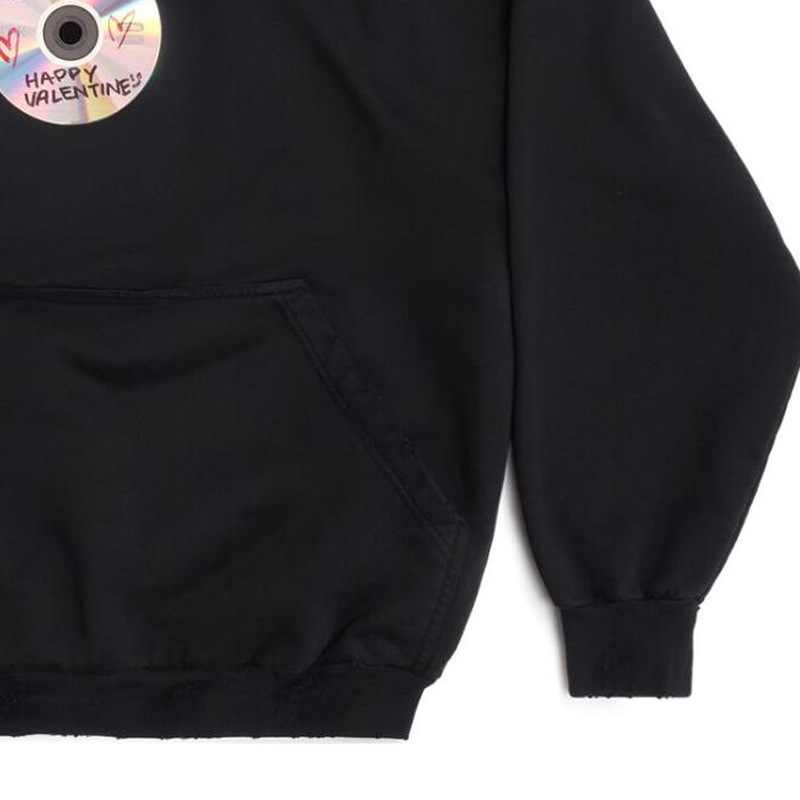 Details for Sudadera Balenciaga Unisex Negra con Letras, Diseño Oversize tipo Pullover. 739024TQVE51055