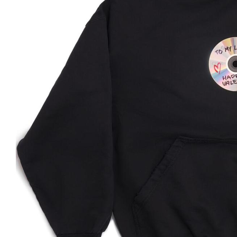 Sizing Sudadera Balenciaga Unisex Negra con Letras, Diseño Oversize tipo Pullover. 739024TQVE51055