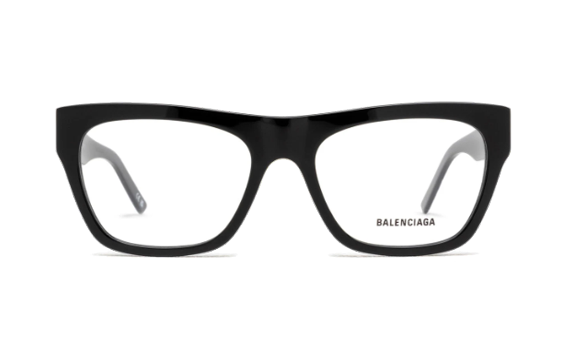 Balenciaga Unisex Black Irregular Acetate Optical Glasses with Lettering. BB0308O001 圖 3