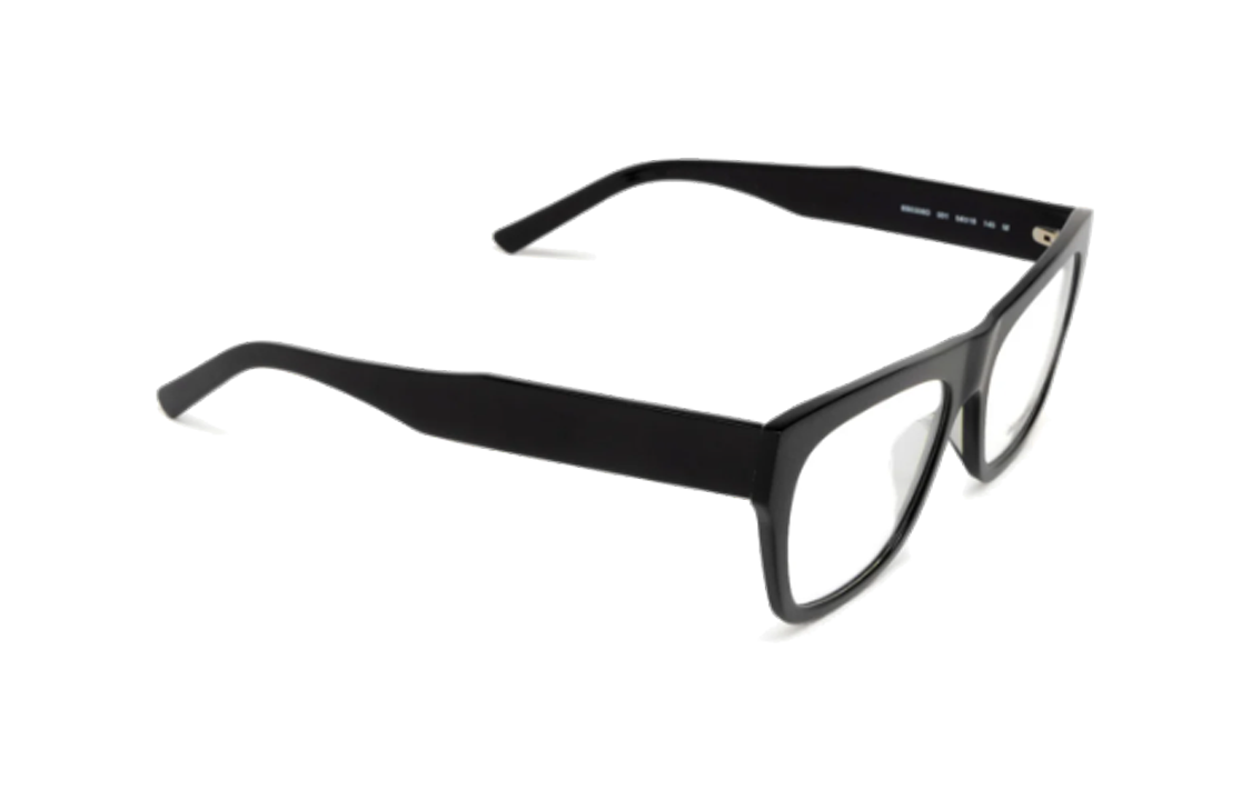 Balenciaga Unisex Black Irregular Acetate Optical Glasses with Lettering. BB0308O001 圖 4