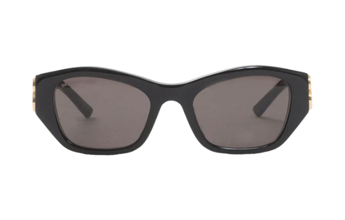 Lookbook Balenciaga 男女款黑色不規則塑膠太陽眼鏡配實色鏡片 BB0311SK001